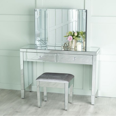 Product photograph of Lucia Mirrored Dressing Console Table from Choice Furniture Superstore