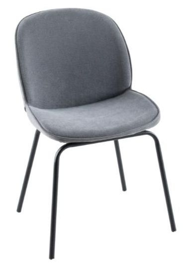 Clearance - Etta Grey Dining Chair, Velvet Fabric Upholstered with Black Metal Legs