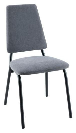 Clearance - Austin Grey Dining Chair, Velvet Fabric Upholstered with Black Metal Legs