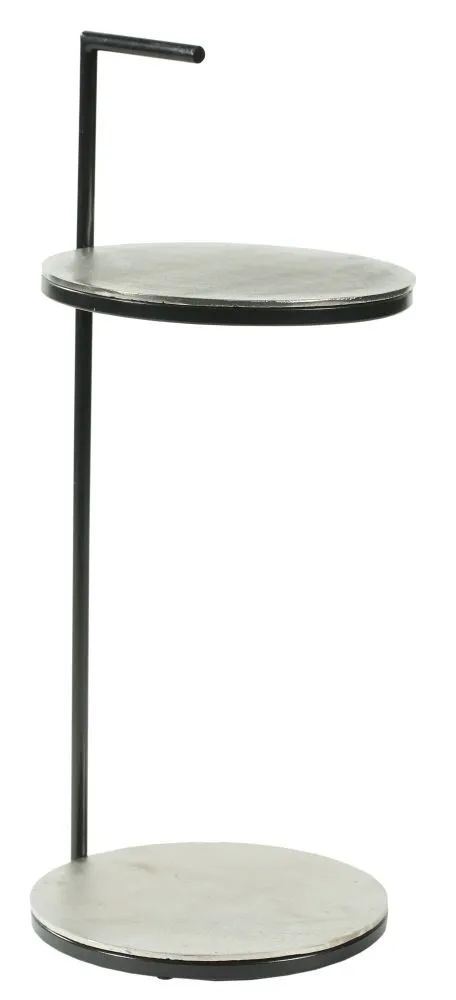 Clearance - The Glam Home Black Round Side Table, Aluminium Top