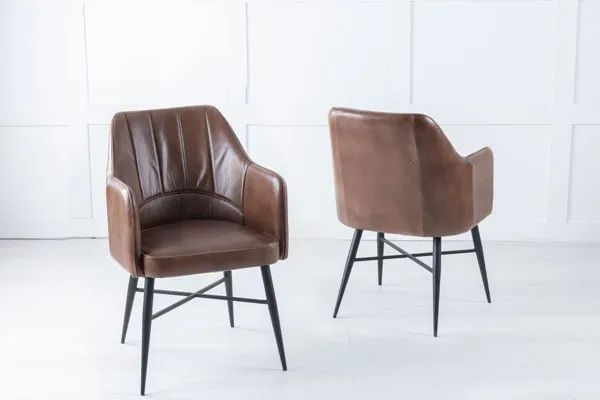 Urban Deco Vintage Leather Dining Chairs