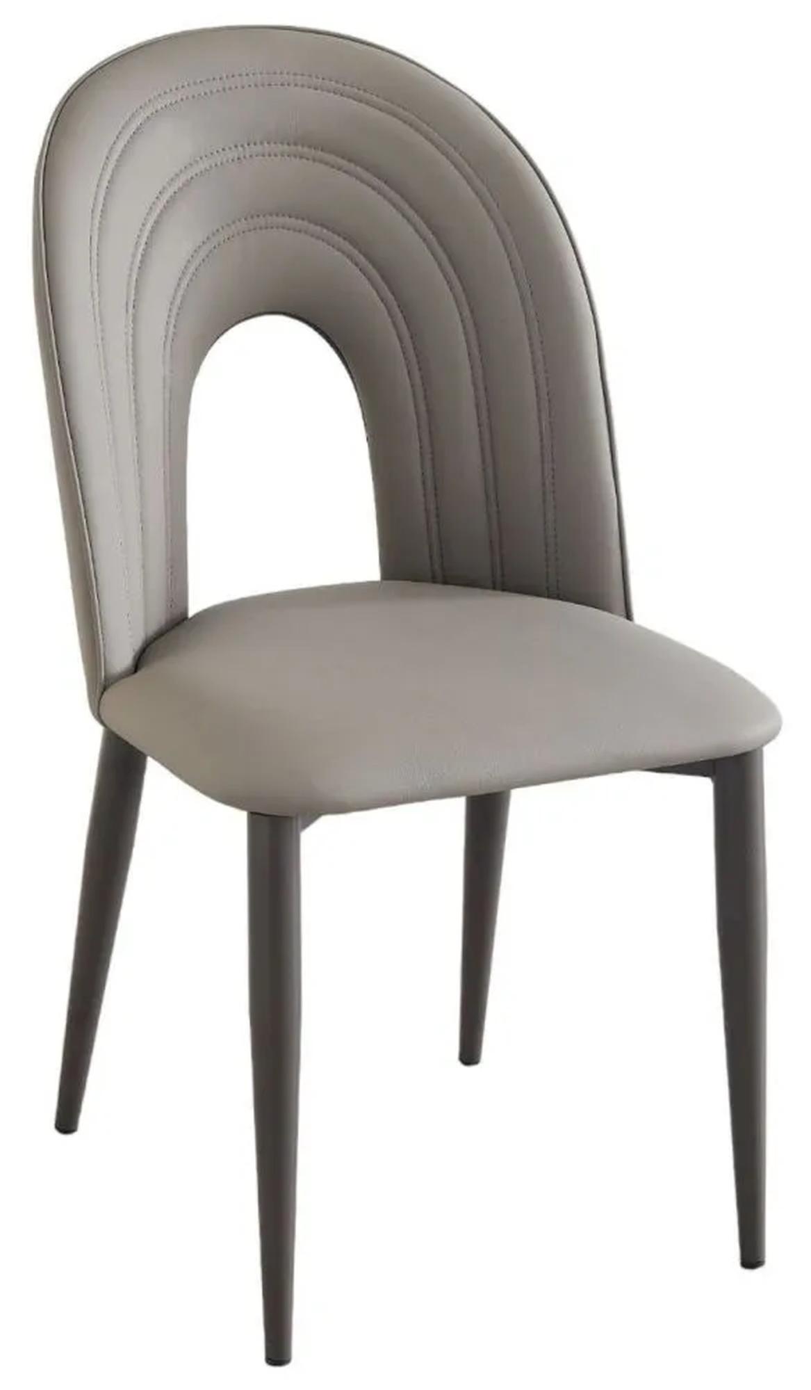Echo Grey Faux Leather High Back Dining Chair with Black Legs