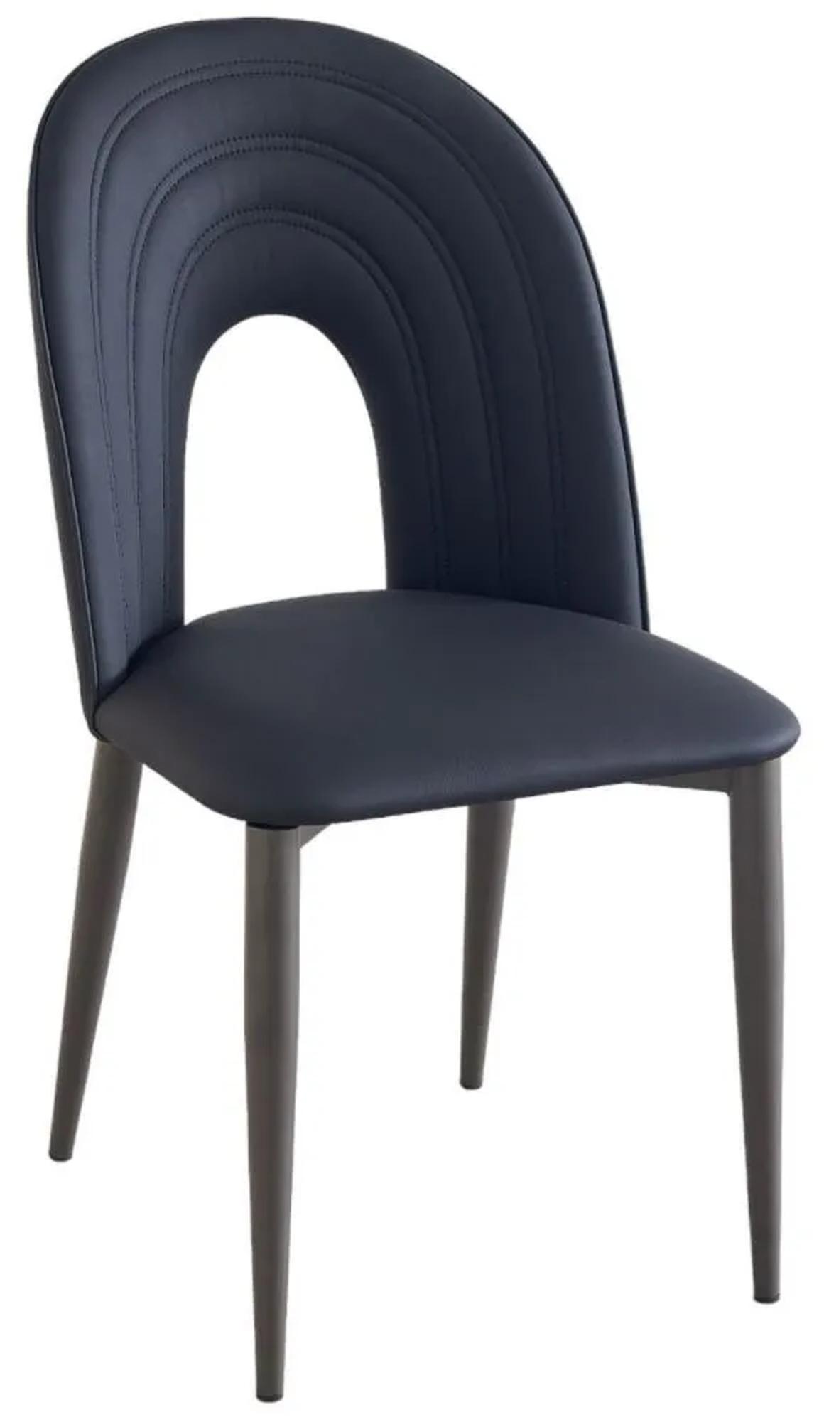 Echo Black Faux Leather High Back Dining Chair with Black Legs