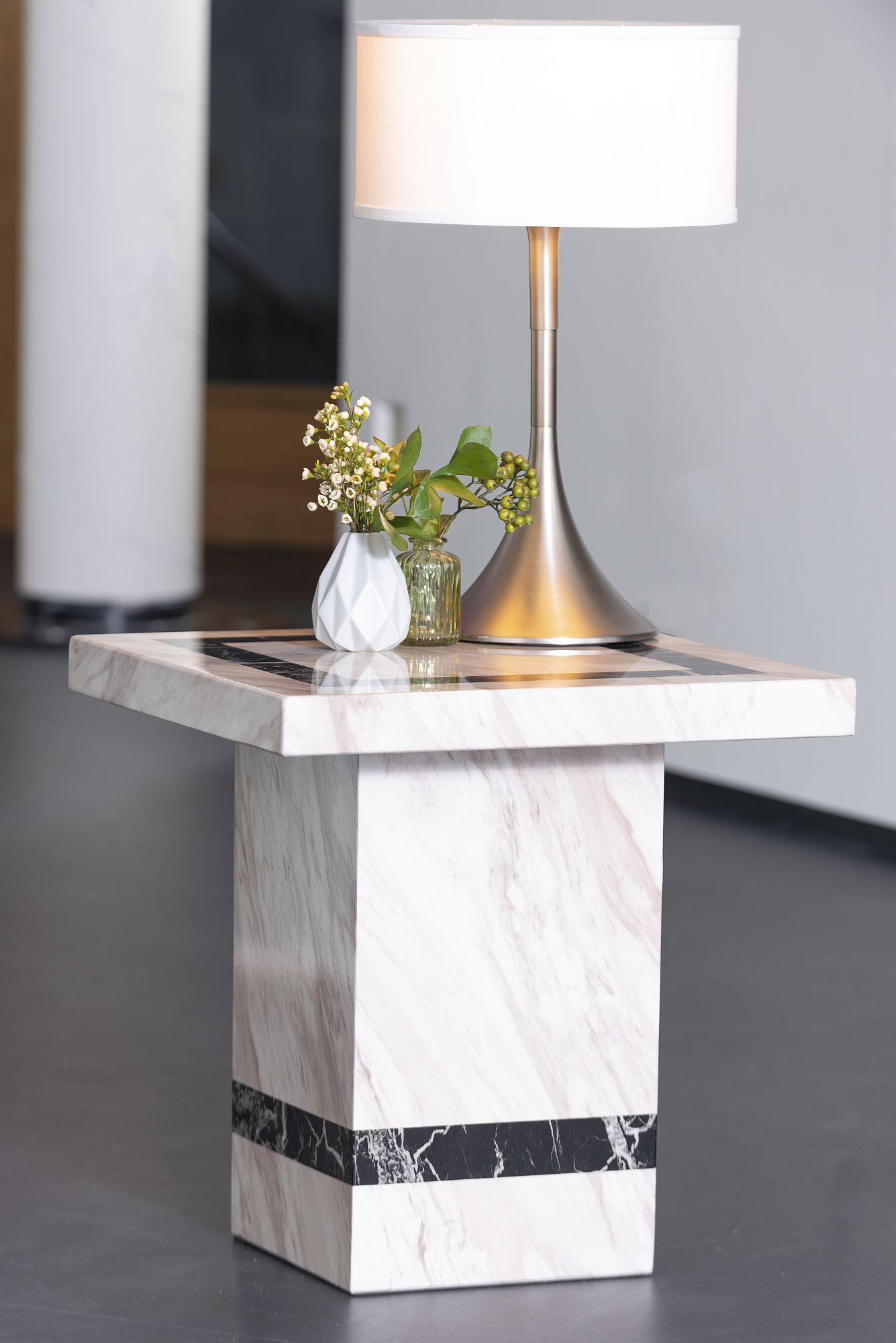 Rome Cream Marble Side Table
