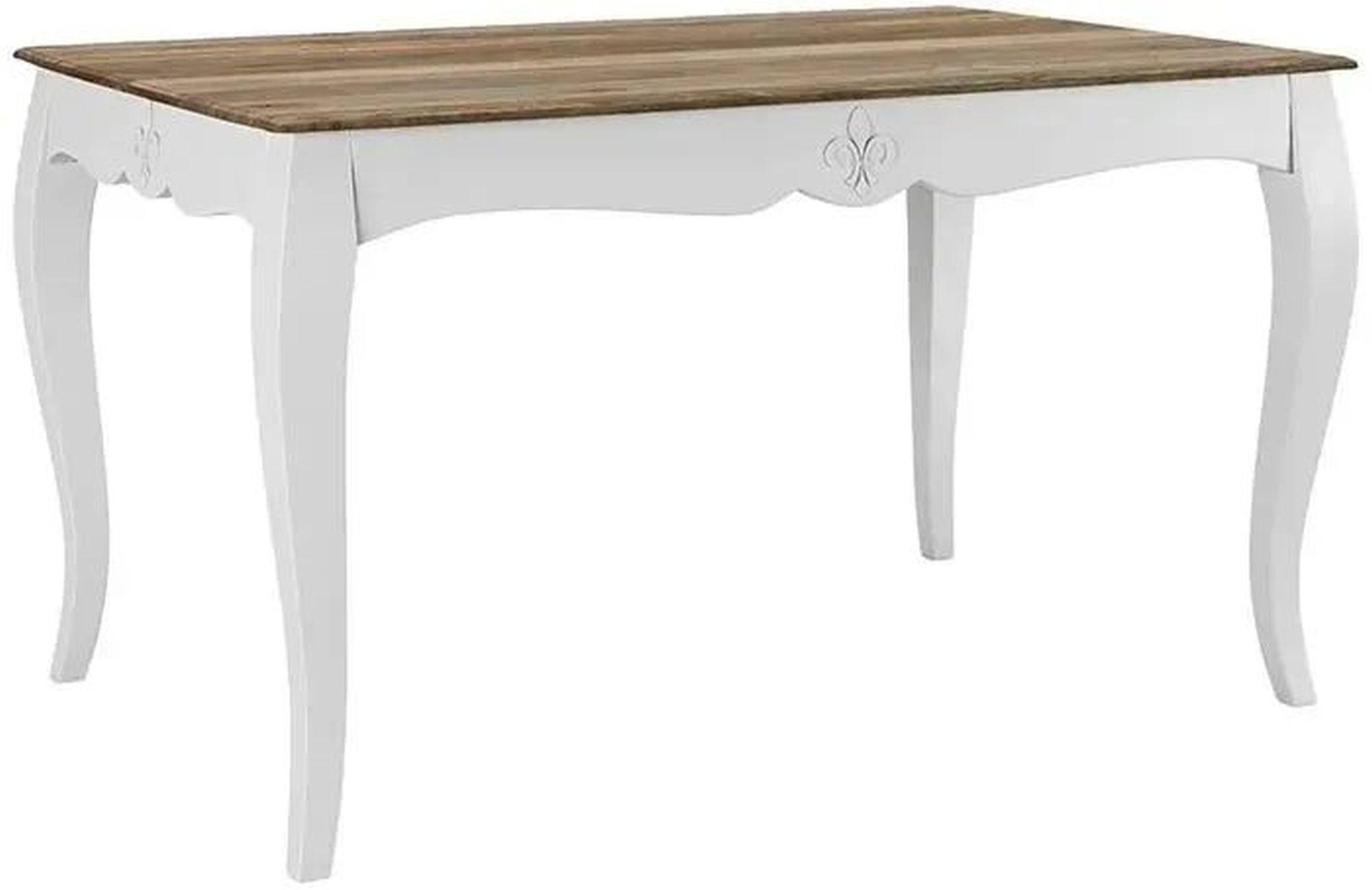Fleur 4 Seater French Style White Shabby Chic Dining Table - Made in Solid Mango Wood