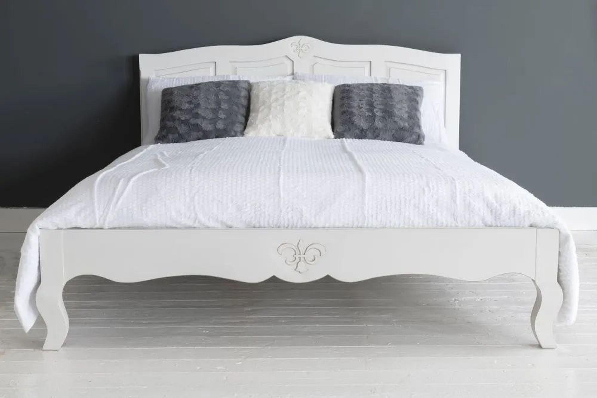 Urban Deco Fleur French Style White Painted 5ft King Size Bed