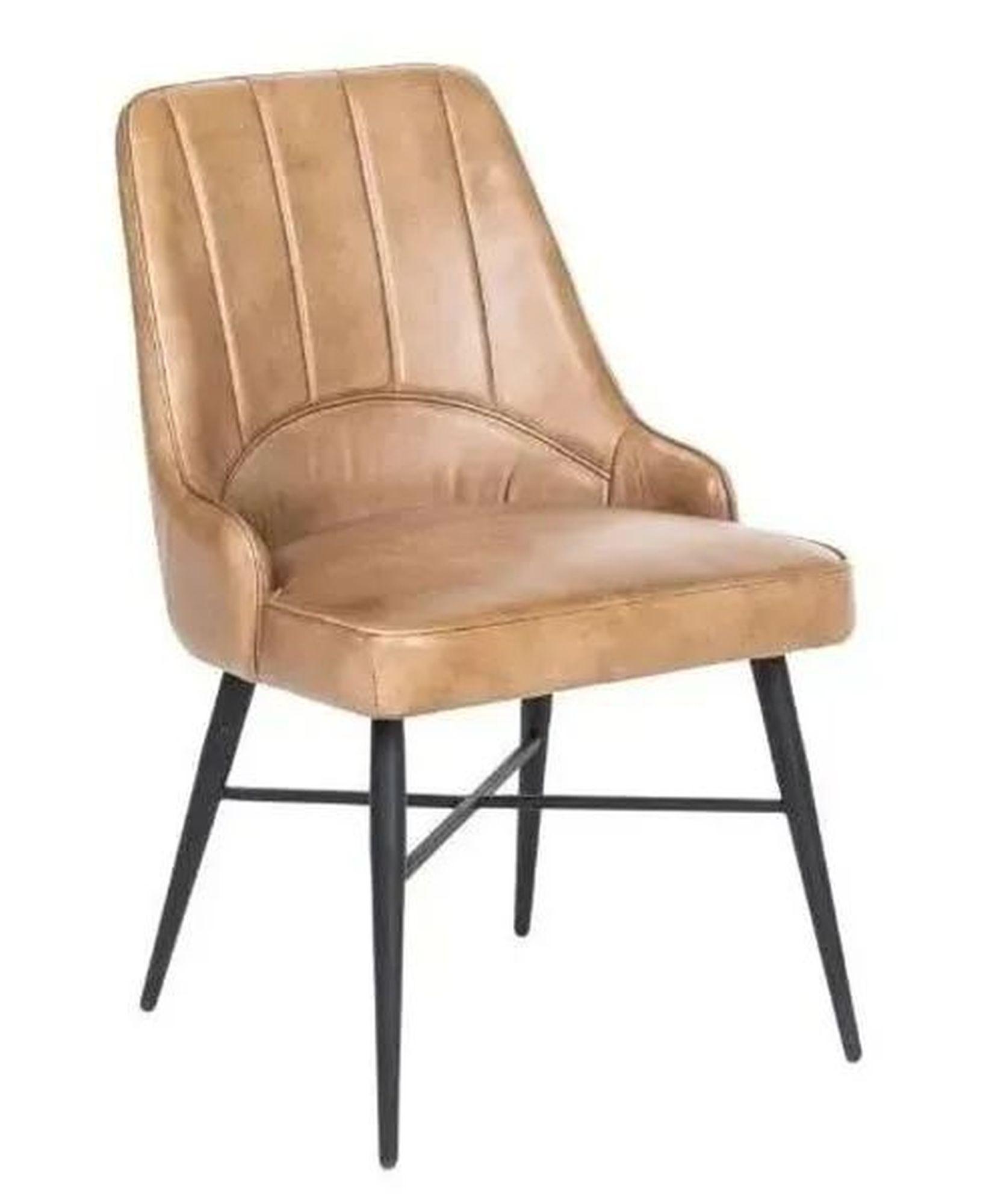 Toronto Stone Brown Dining Chair, Genuine Real Buffalo Leather
