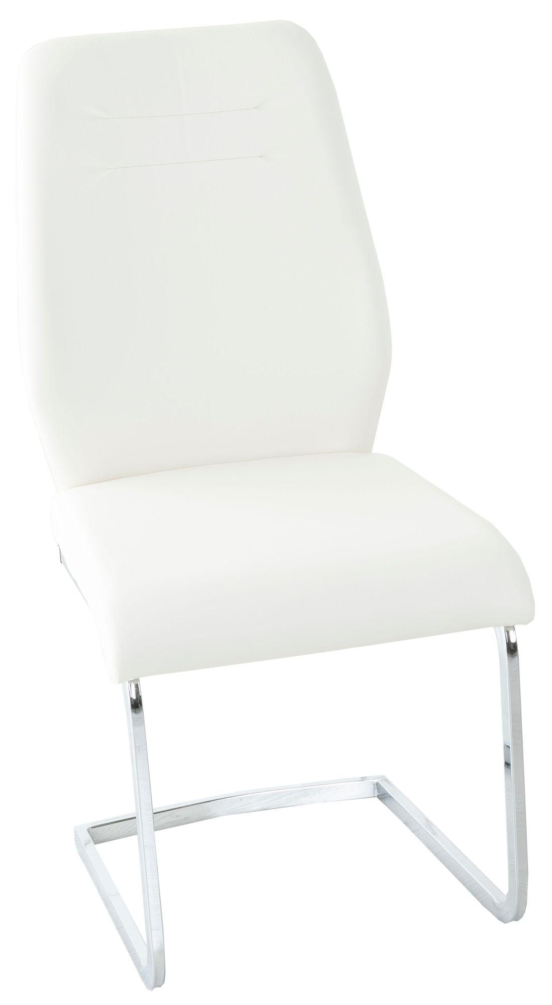 Oslo Cream Leather Dining Chair with Stainless Steel Cantiliver Base