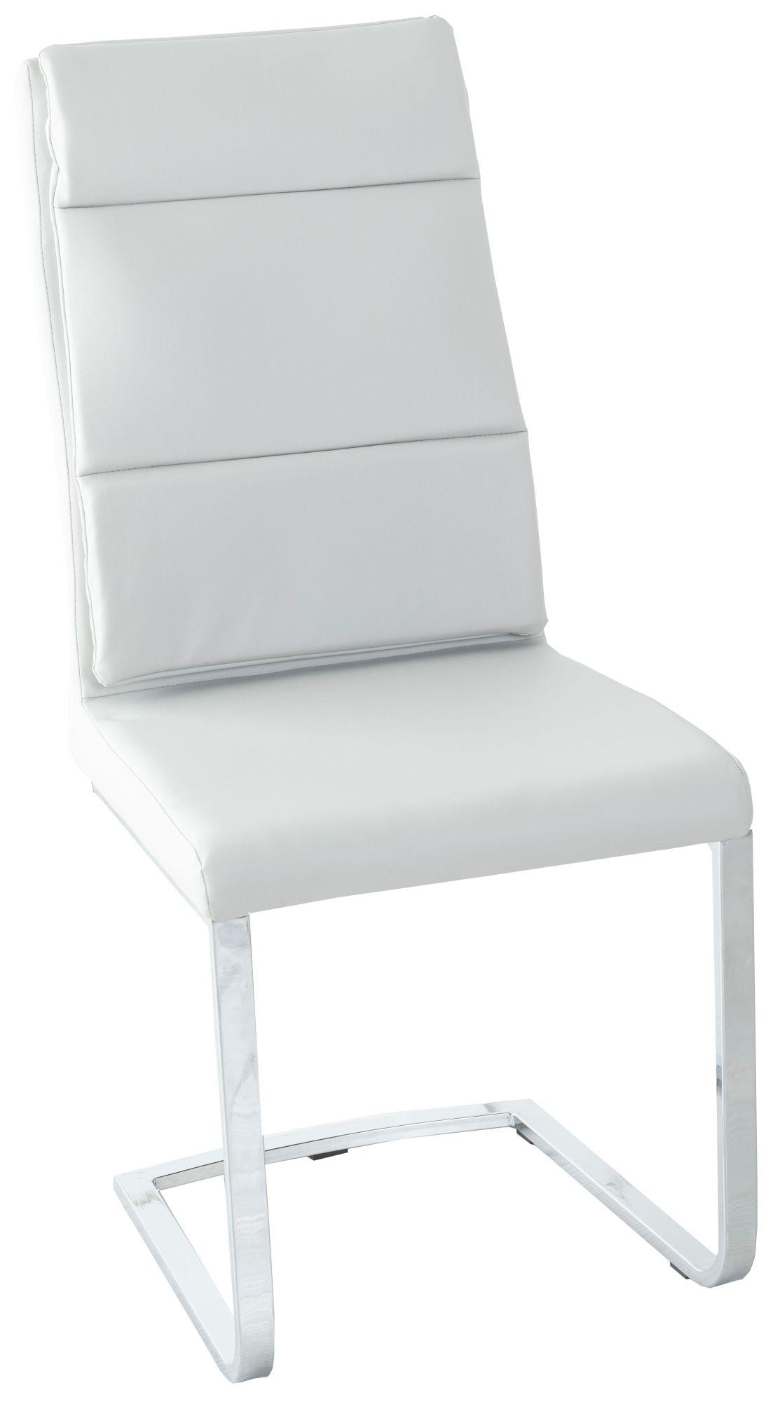 Arabella Grey Dining Chair, Leather - Faux PU with Stainless Steel Chrome Cantiliver Base