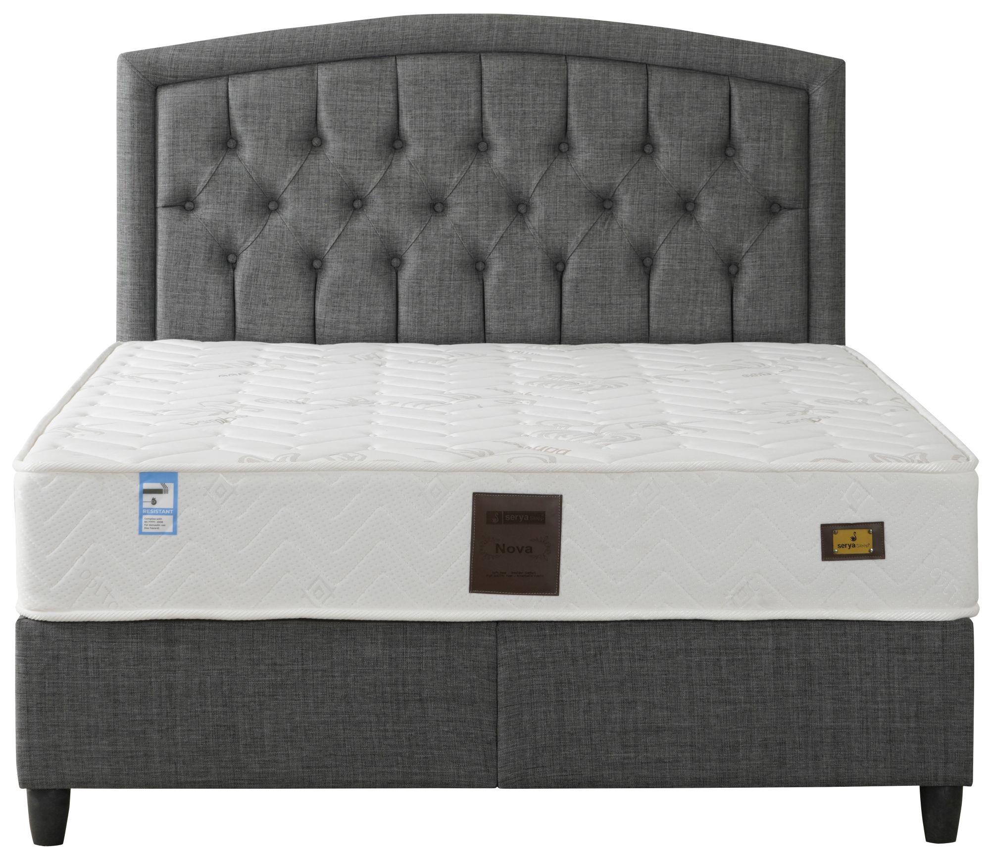 Charlotte Dark Grey Fabric Upholstered Ottoman Storage Bed - Comes in Double and King Size