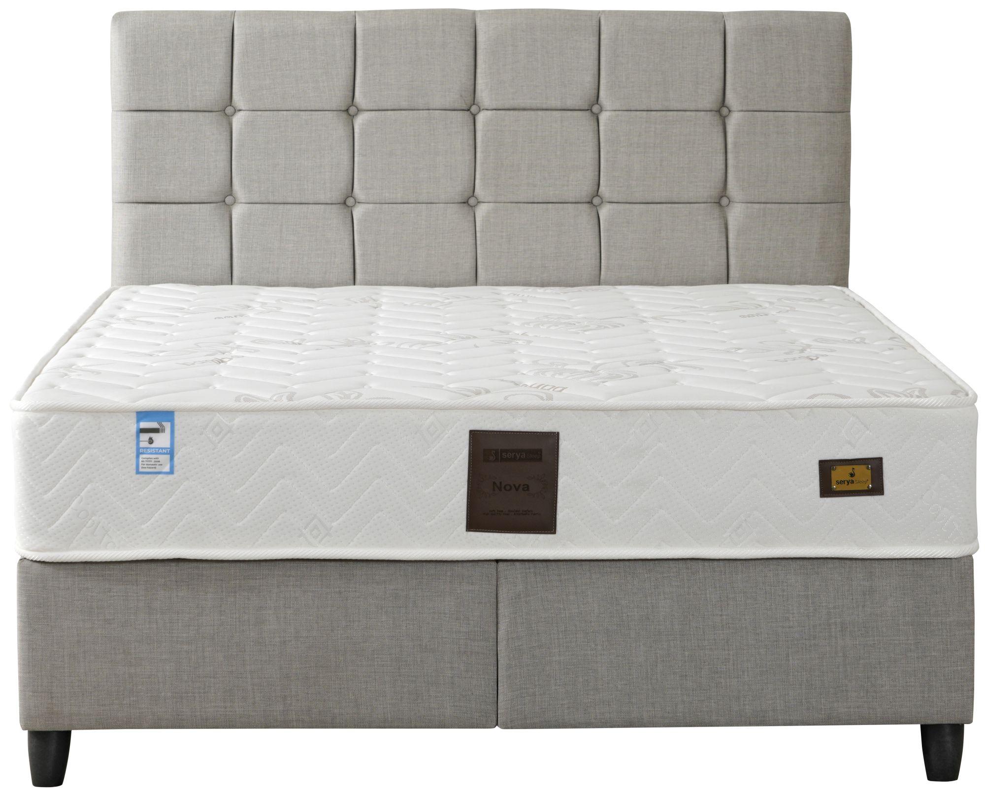 Francesca Grey Fabric Upholstered Ottoman Storage Bed - Comes in Single, Double and King Size