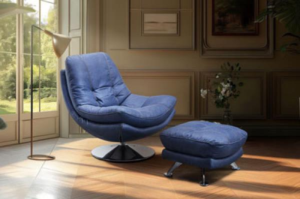 Urban Deco Vento Swivel Chair and Footstool