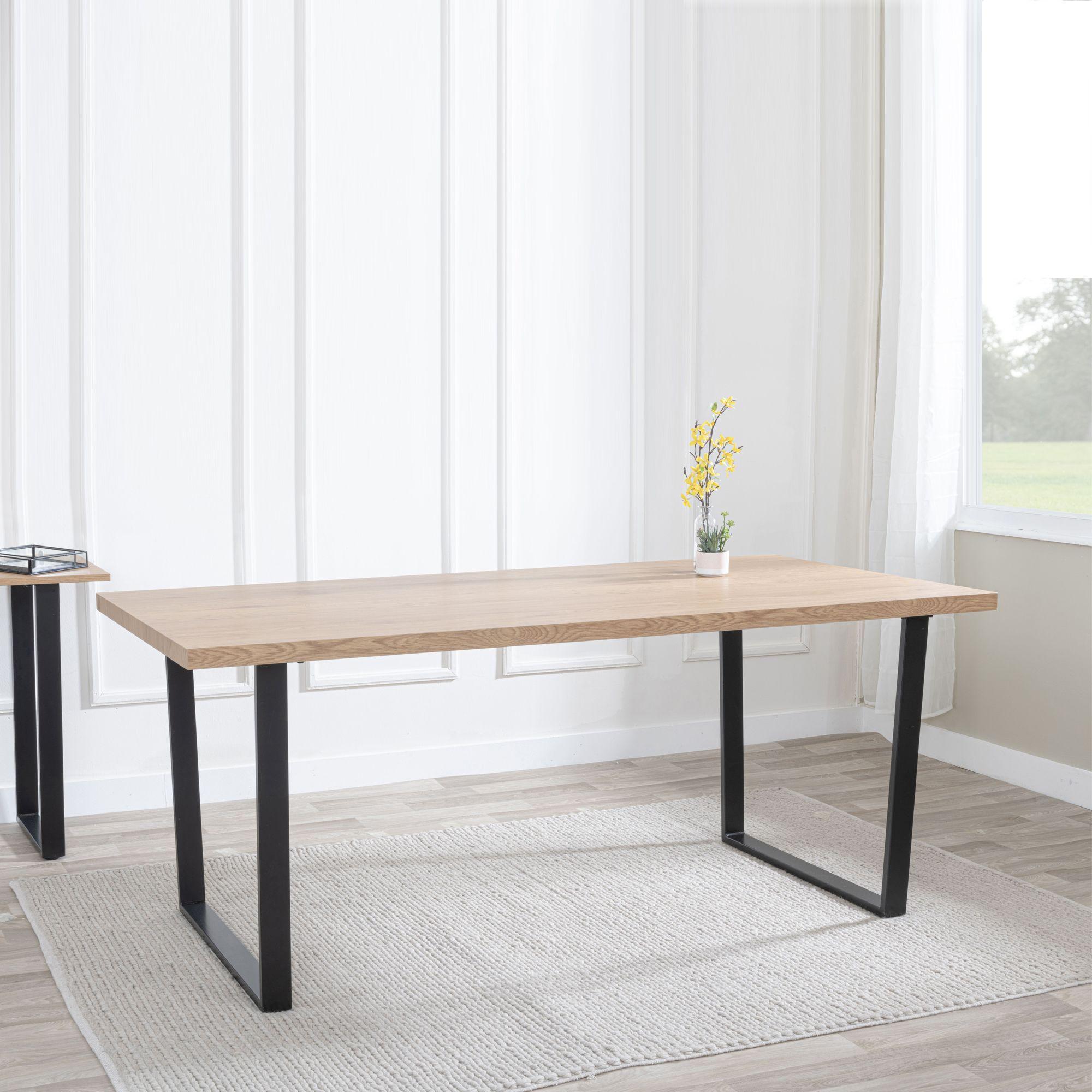 Texas 150cm Oak Effect Dining Table - 6 Seater