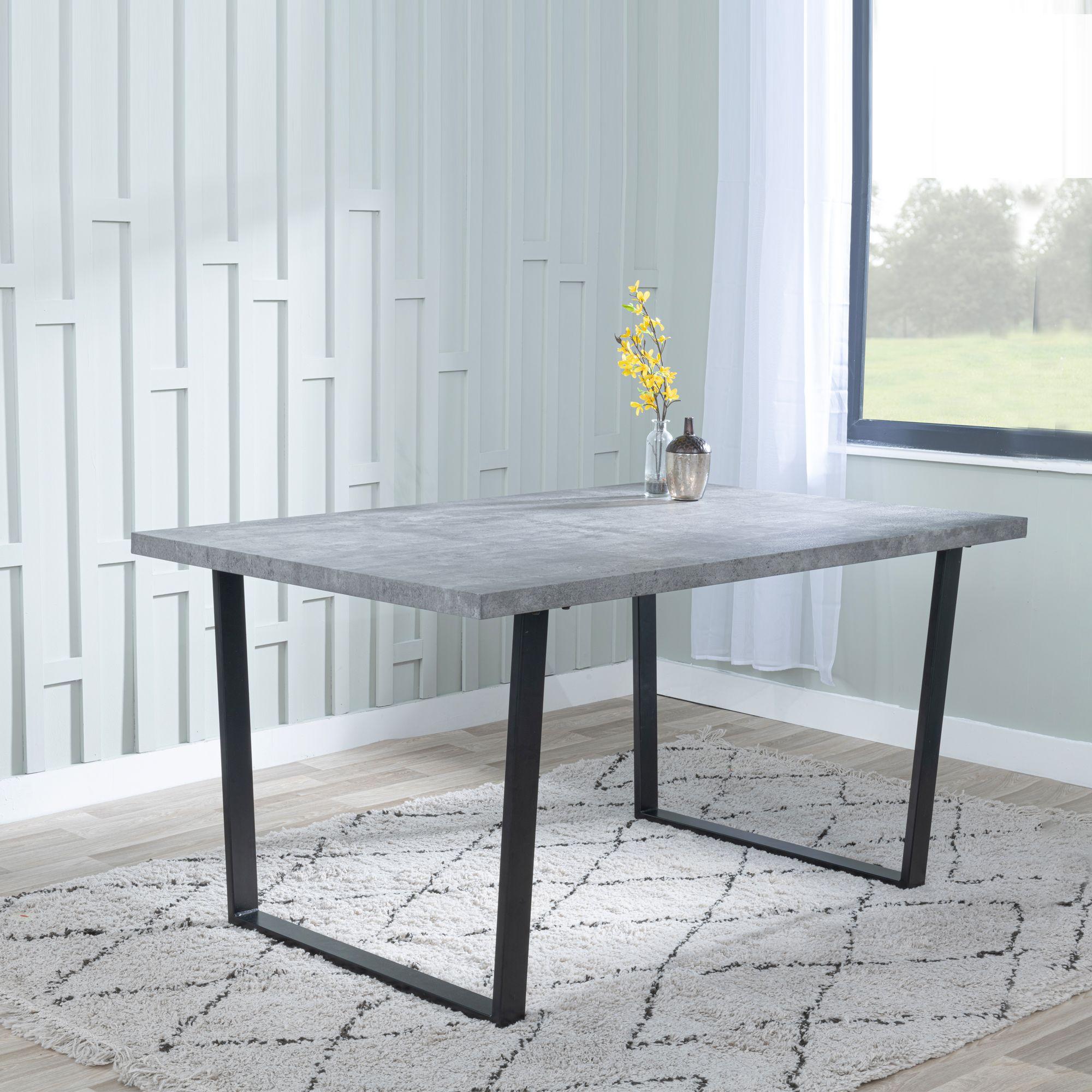 Texas 6 Seater Grey Faux Concrete Dining Table - 150cm