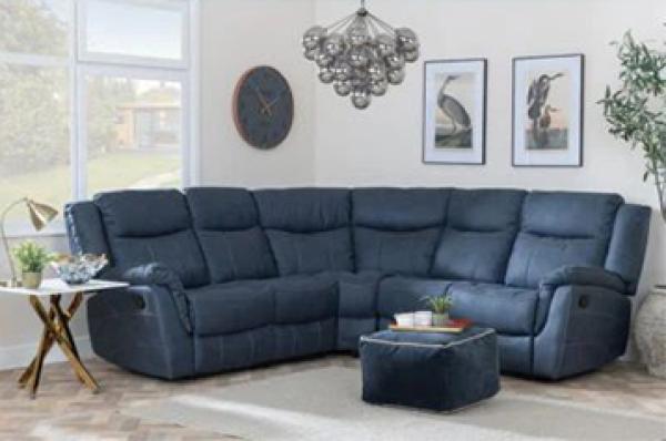 Urban Deco Hilbert Blue Corner Sofa
