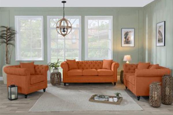 Urban Deco Chesterfield Orange Sofa