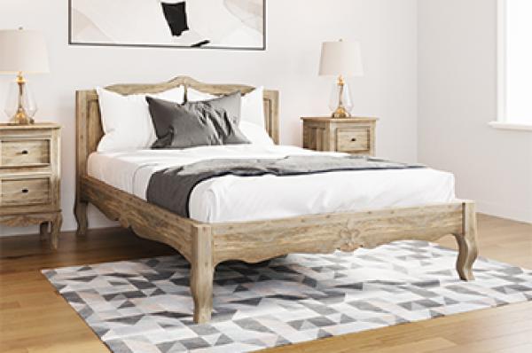 Urban Deco Fleur Rustic Mango Wood Grey