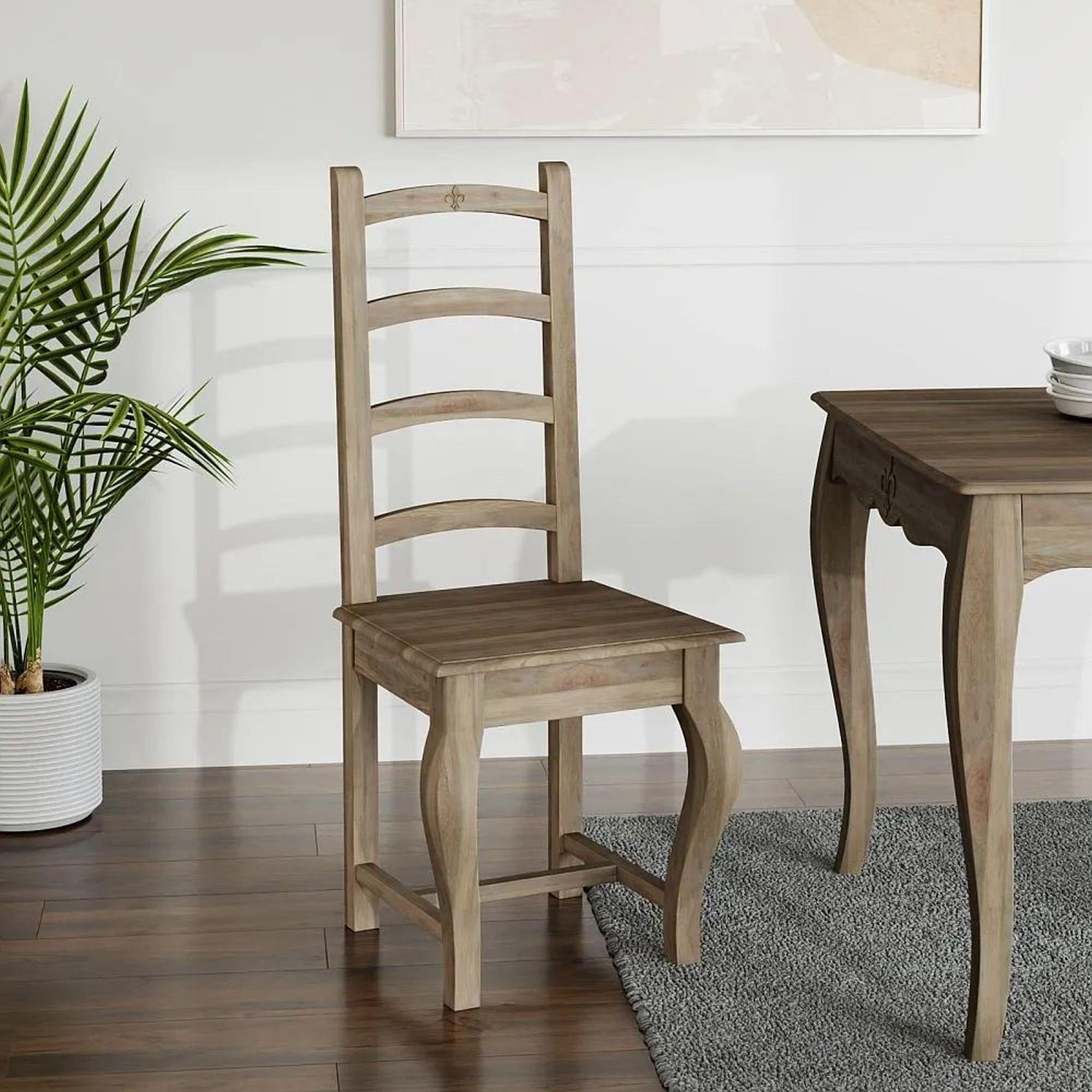 Fleur French Style Grey Ladder Back Dining Chair