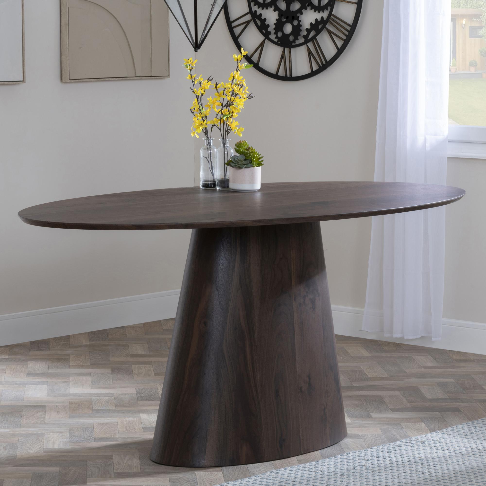 Palma Walnut 6 Seater Oval Dining Table