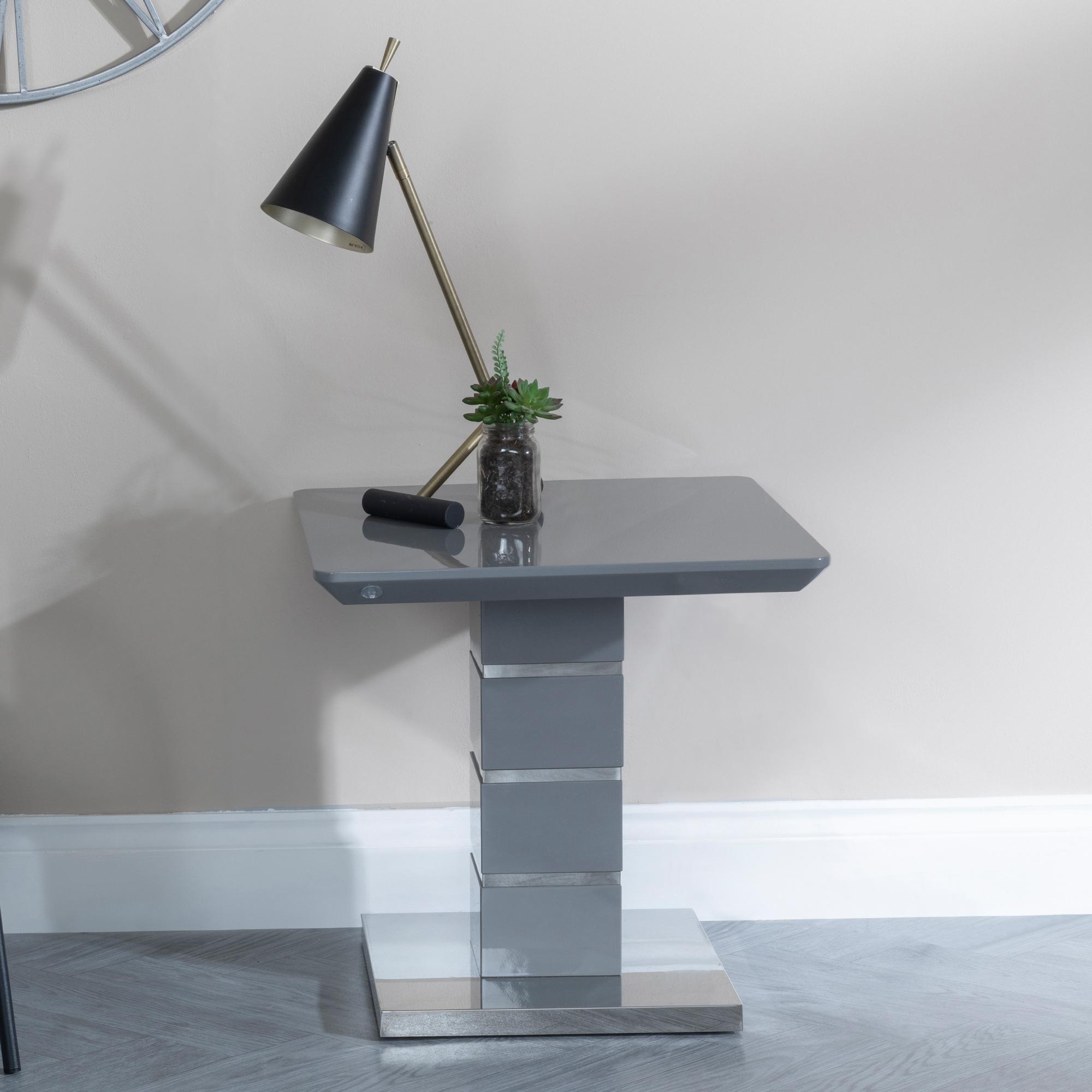Rimini Grey Gloss Lamp Table