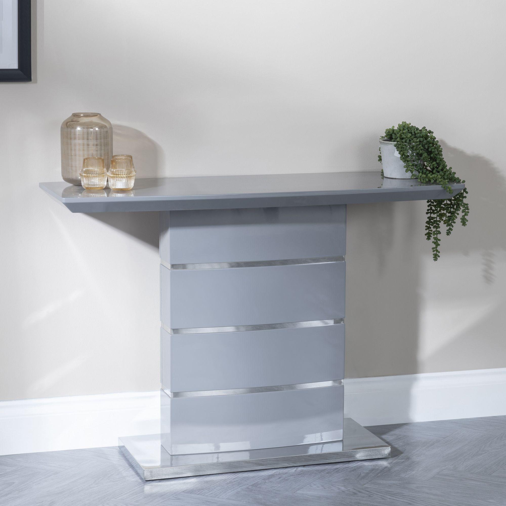 Rimini Grey Gloss Console Table