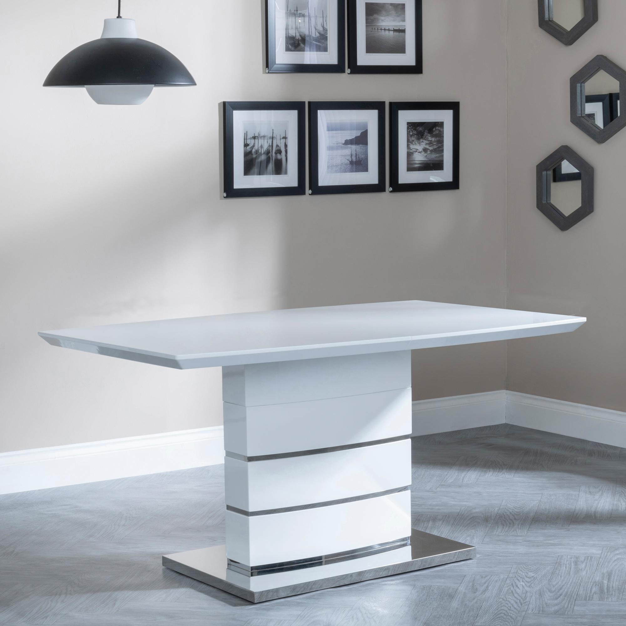Rimini 6 Seater White Gloss Dining Table