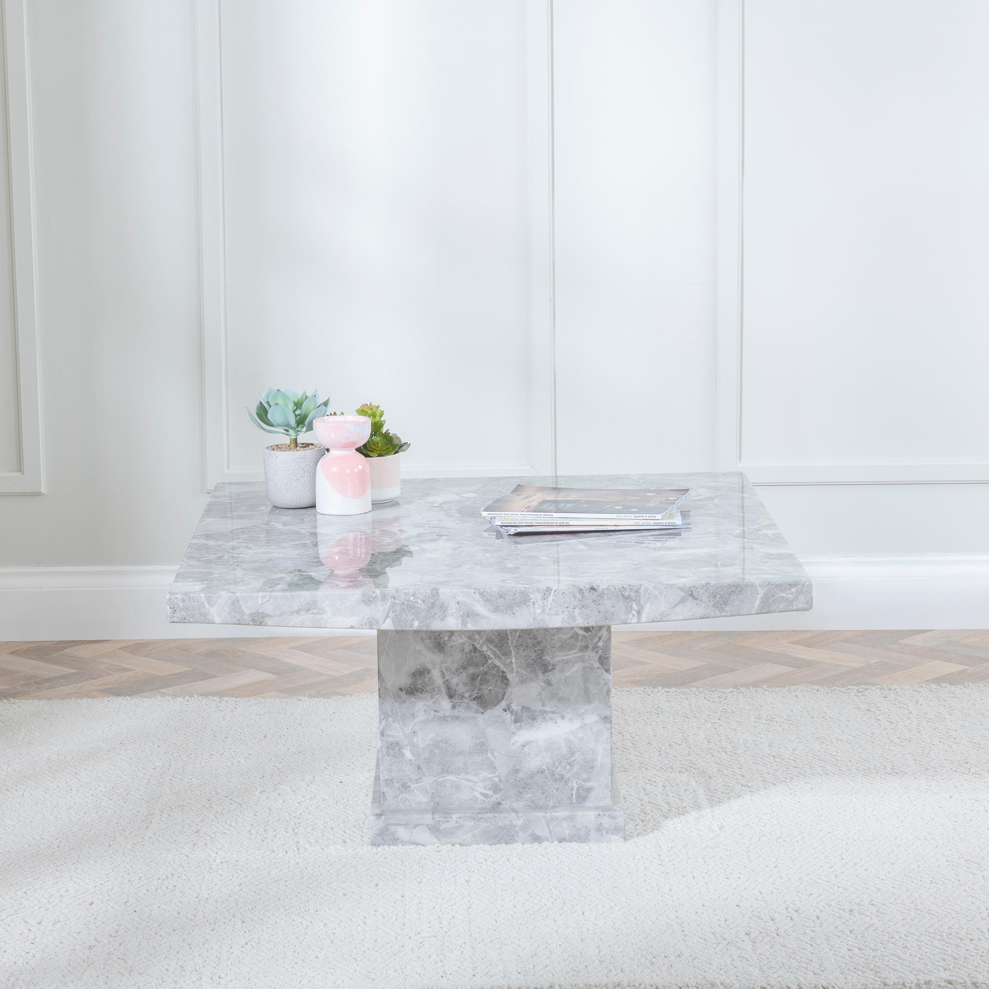 Turin Square Grey Marble Coffee Table