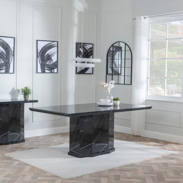 Naples Black Marble Dining Table