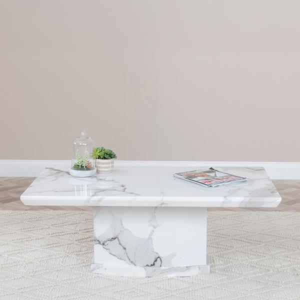 Naples White Marble Coffee Table