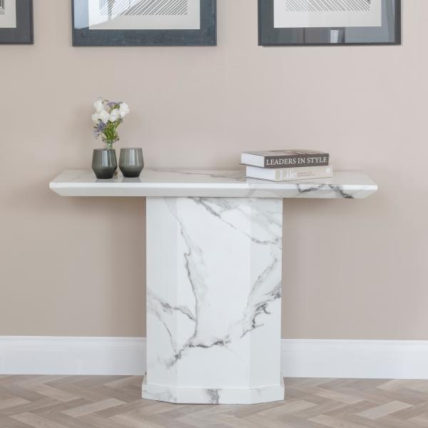 Naples White Marble Console Table
