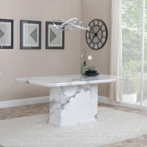 Naples White Marble Dining Table