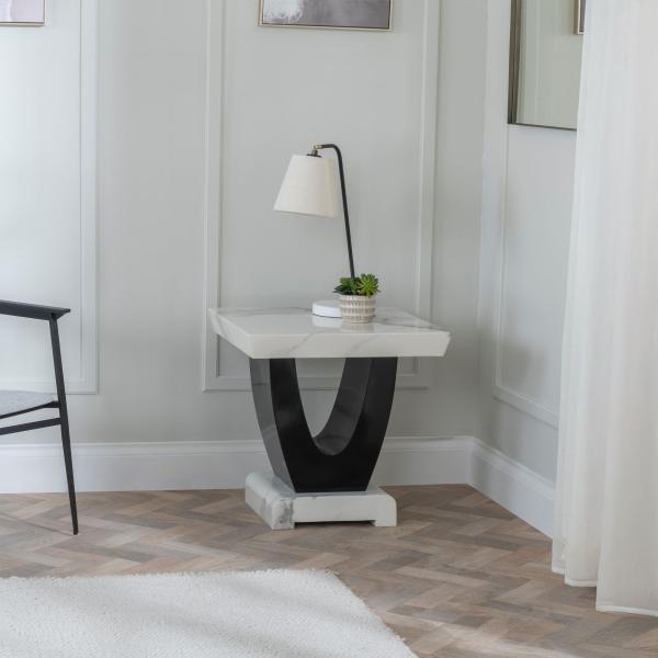 Madrid White Marble Side Table