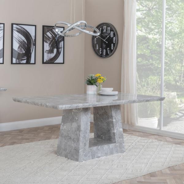 Milan Grey Marble Dining Table