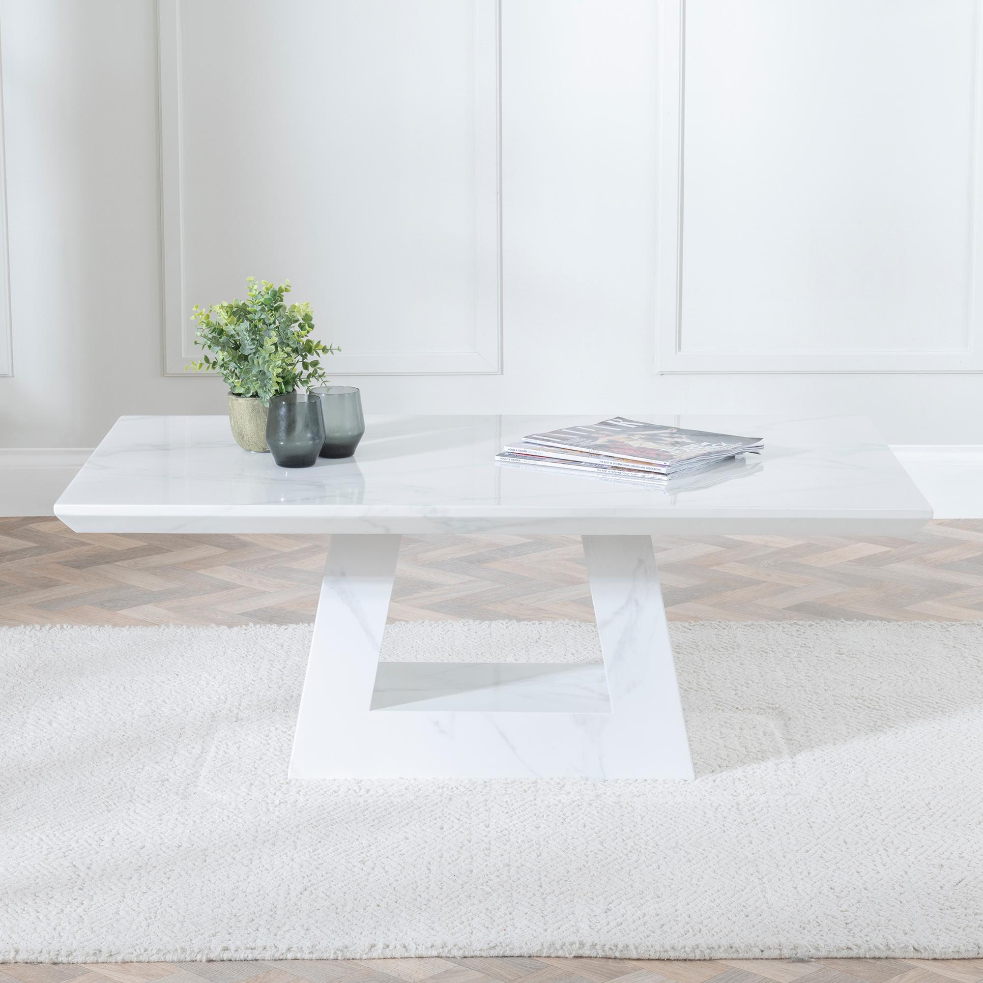 Milan White Marble Coffee Table