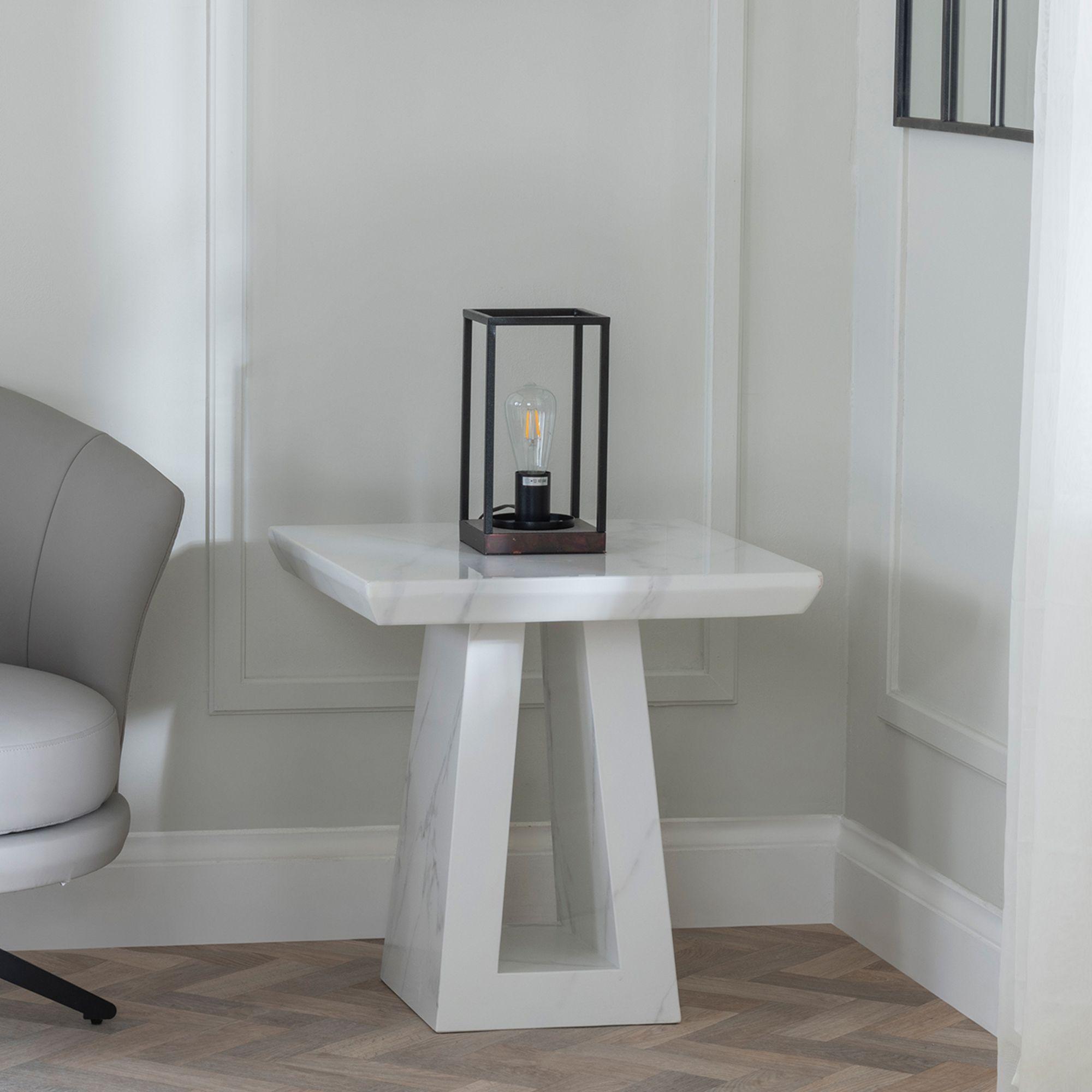 Milan White Marble Side Table