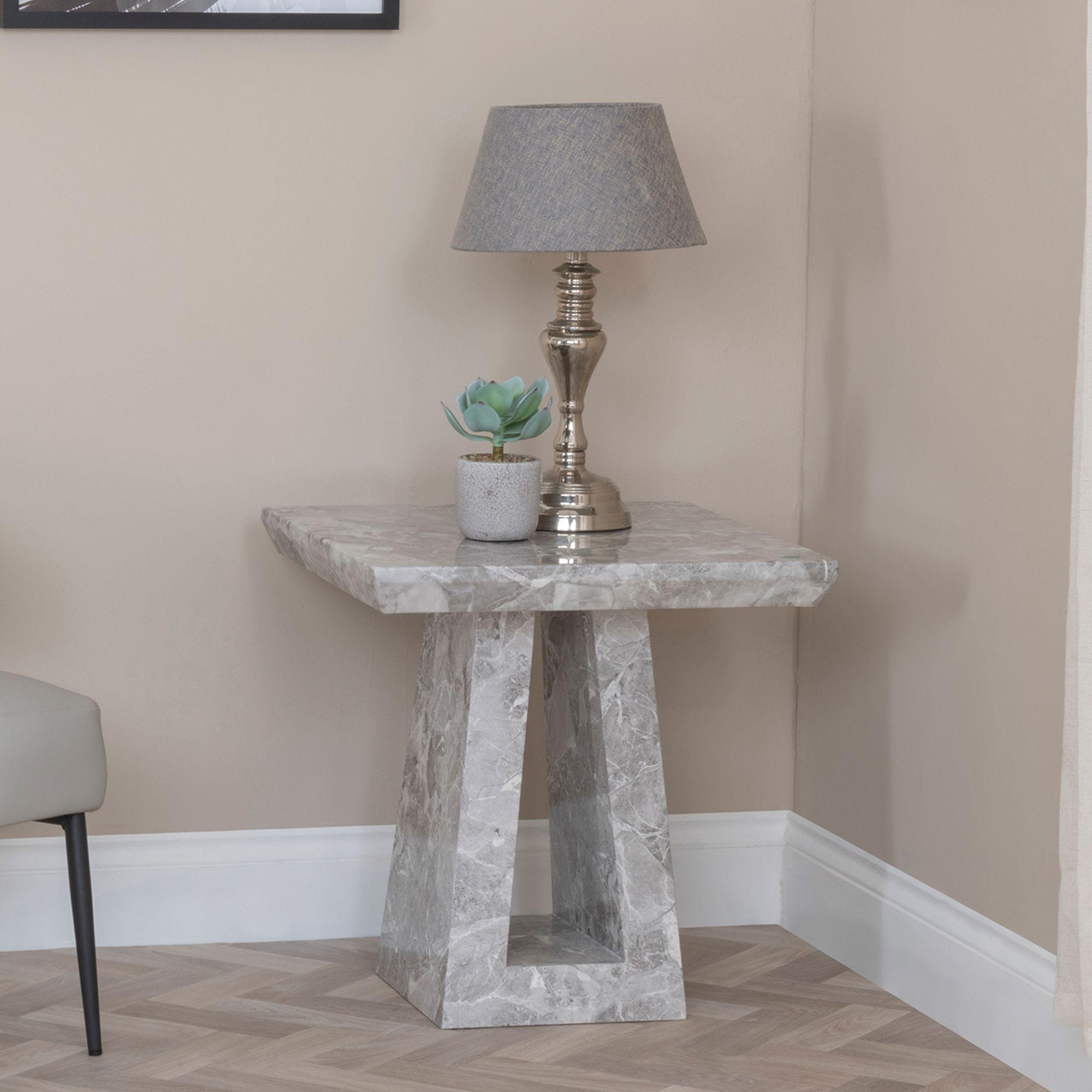 Milan Grey Marble Side Table