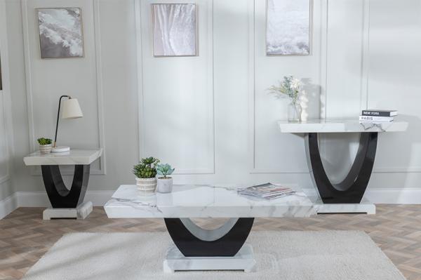 Urban Deco Madrid White Marble and Black High Gloss