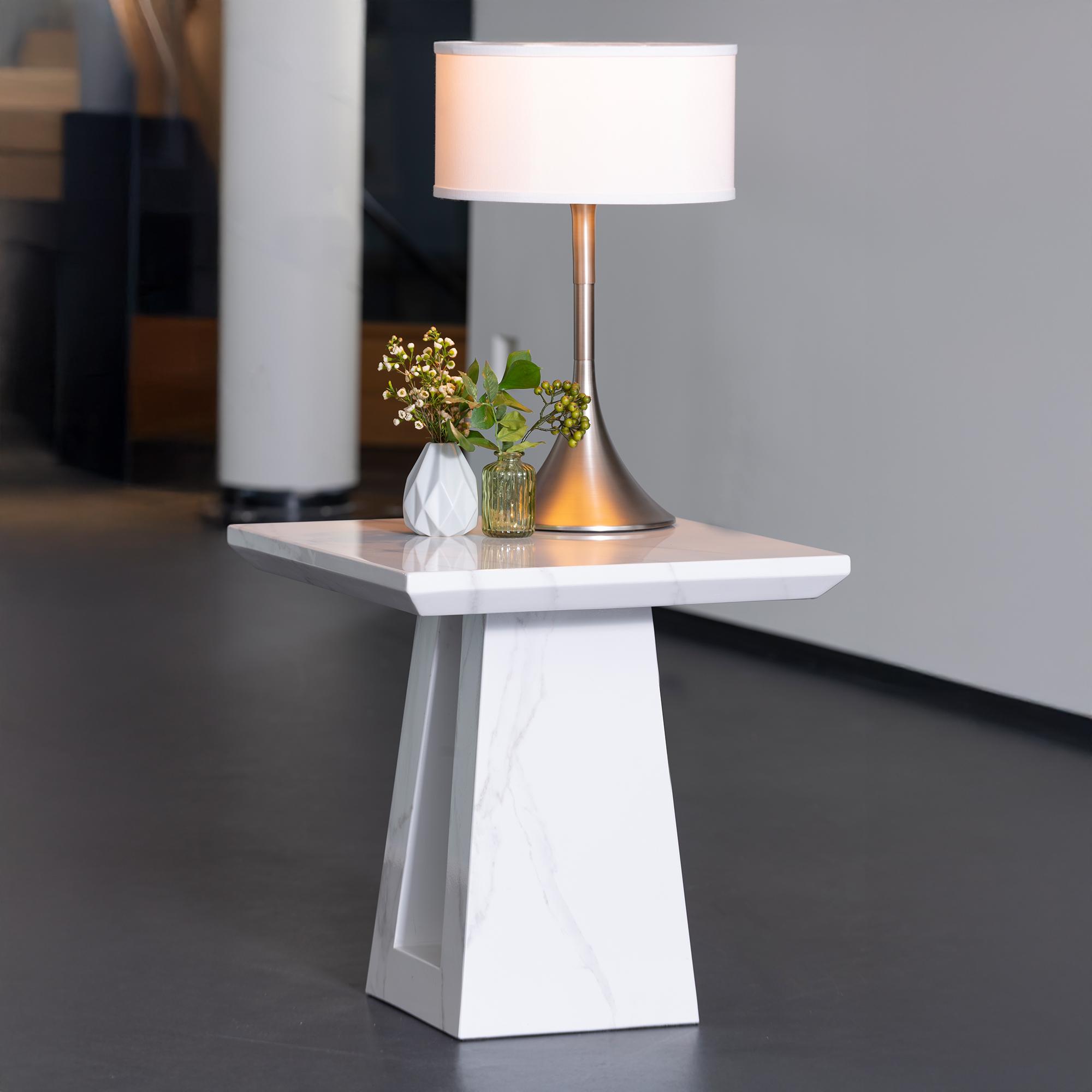 Milan White Marble Side Table