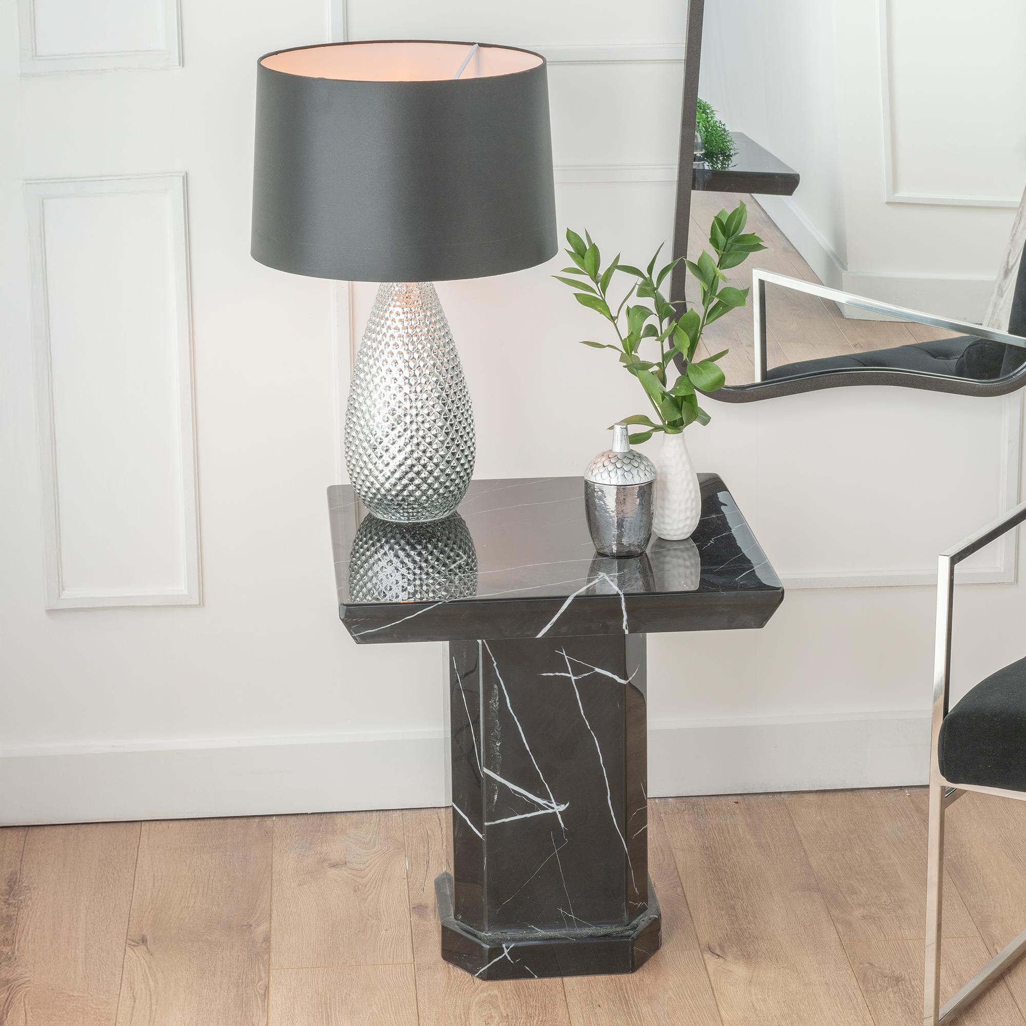 Naples Black Marble Side Table