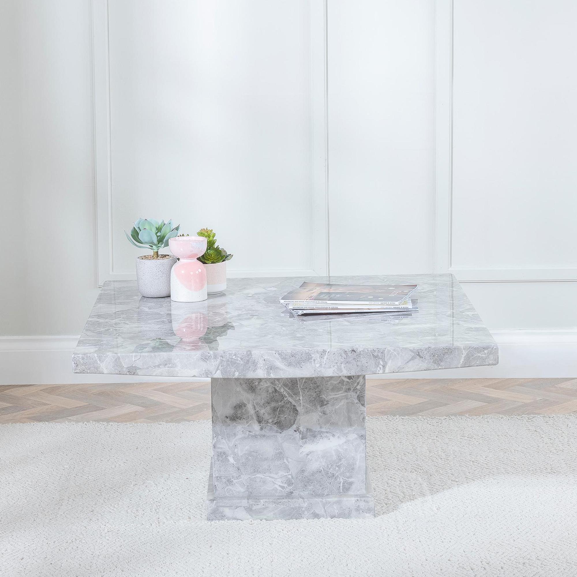 Turin Square Grey Marble Coffee Table