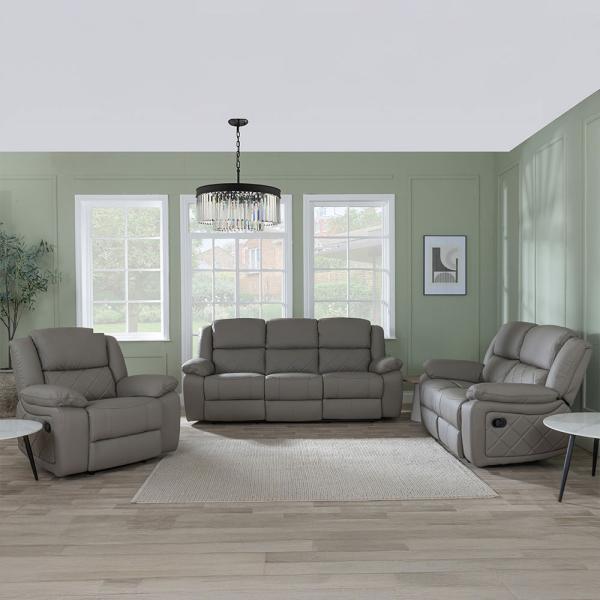 Humz Bentley Light Grey Leather Sofa