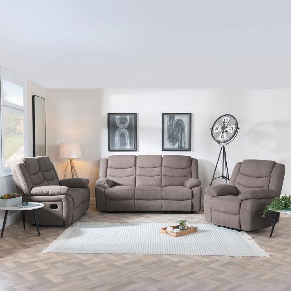 Humz Windsor Brown Fabric Sofa