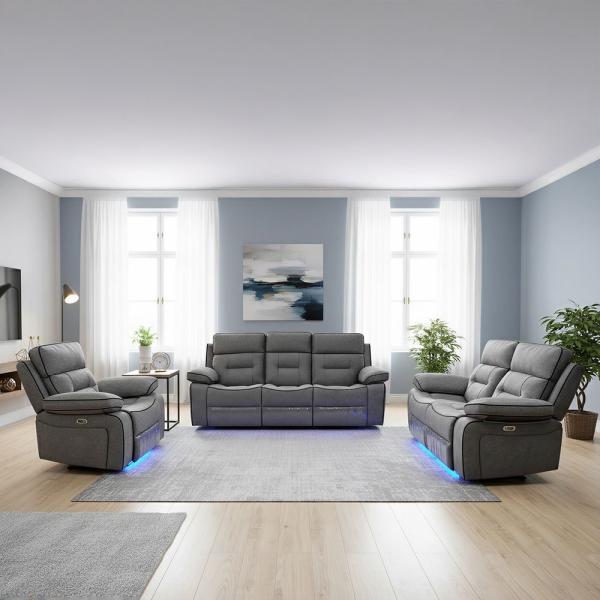 Humz Foster Grey Fabric Sofa