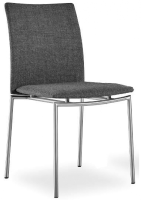 Product photograph of Skovby Sm48x Steel Brushed Stackable Dining Chair from Choice Furniture Superstore