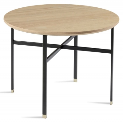 Product photograph of Skovby Sm241 Round Coffee Table With Steel Legs from Choice Furniture Superstore