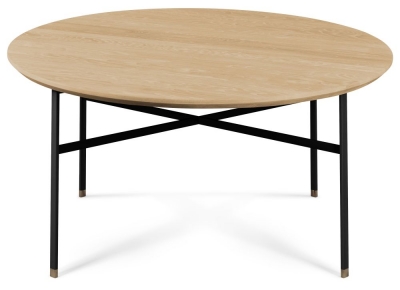 Product photograph of Skovby Sm243 Round Coffee Table With Steel Legs from Choice Furniture Superstore