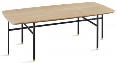 Product photograph of Skovby Sm244 Rectangular Coffee Table With Steel Legs from Choice Furniture Superstore