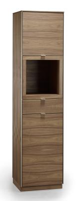 Product photograph of Ex Display - Skovby Sm914 Walnut Narrow Display Cabinet from Choice Furniture Superstore