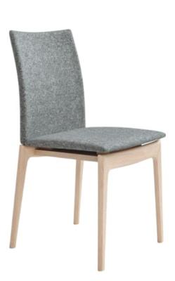 Ex Display Skovby Sm63 Light Grey Fabric Dining Chair