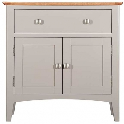 Product photograph of Lowell Grey And Oak Compact Sideboard 75cm W With 2 Doors And 1 Drawer from Choice Furniture Superstore